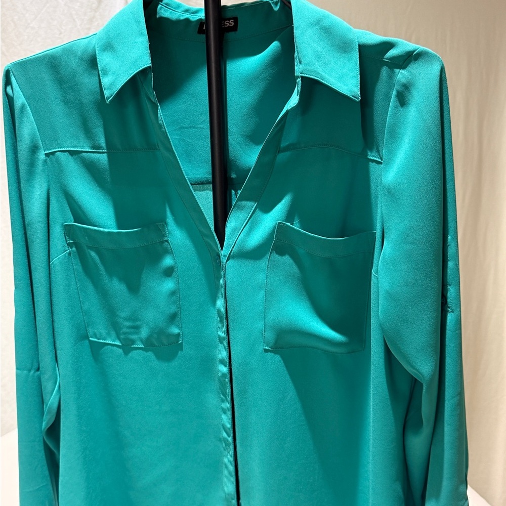 Express Teal Button Down Shirt